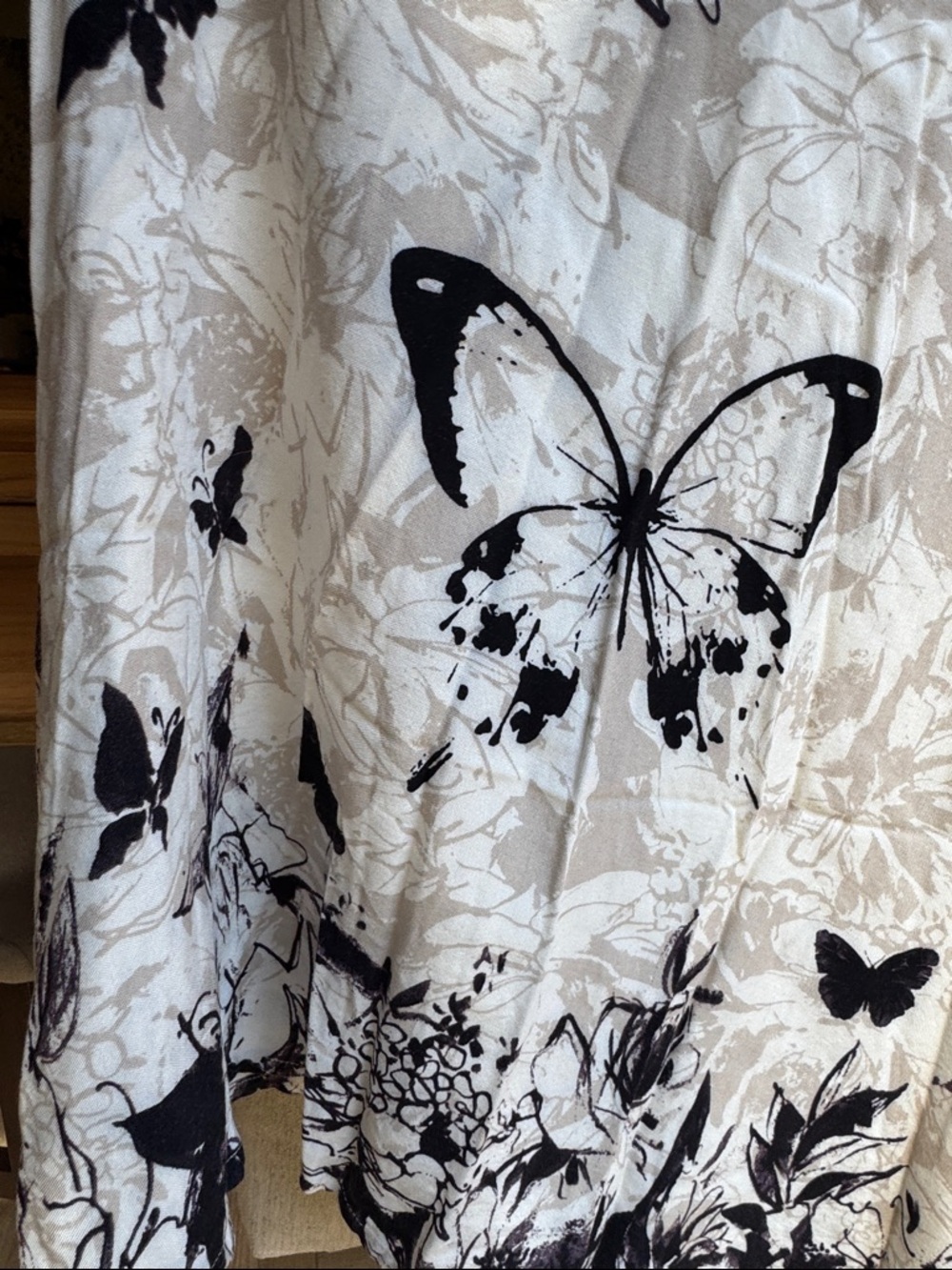 Soft Surroundings Black and White Butterfly Maxi Skirt - Picture 9 of 14